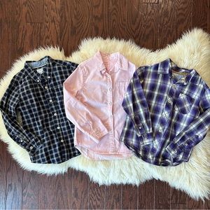 Set of 3 boys size 6 & 6/7 long sleeve collared button down dress shirts